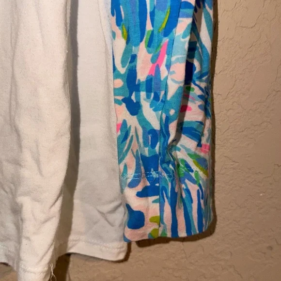 Lilly Pulitzer Bright Tropical Colorblock Shirt - Long Sleeve Coastal Chic - Picture 6 of 10